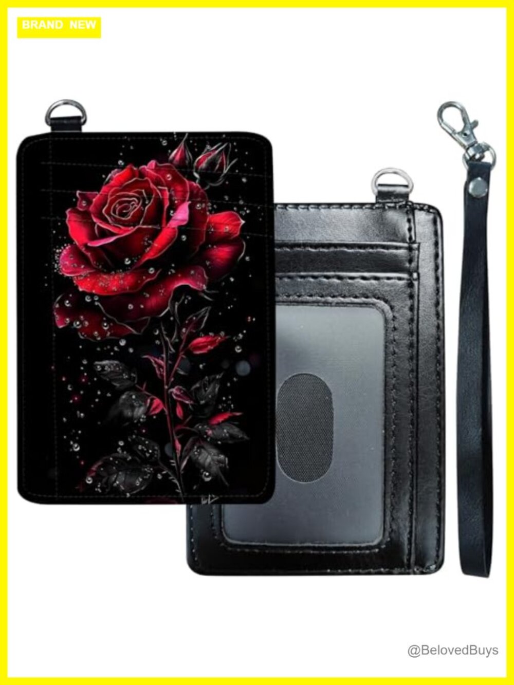 Slim Minimalist RFID Blocking Wallet with ID Window for Women Men Faux Leather